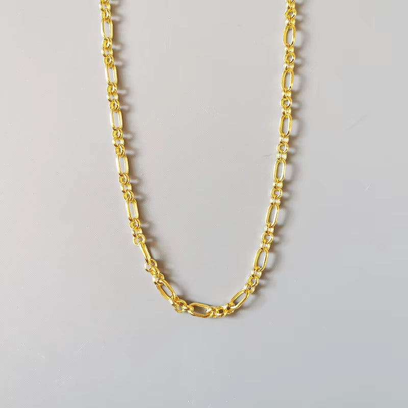 Wholesale 925 Silver Necklace Men and Women 925 Sterling Silver Basic Chain Necklace 18K Gold Plated Versatile Chain Necklaces