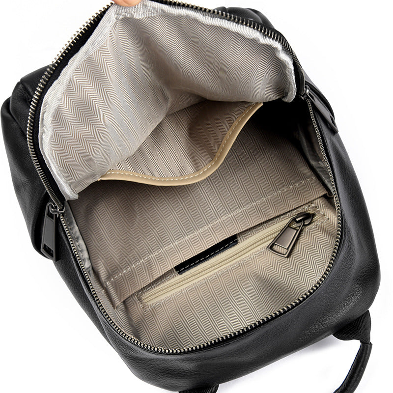 Trendy Cowhide Large Capacity Women’s Backpack