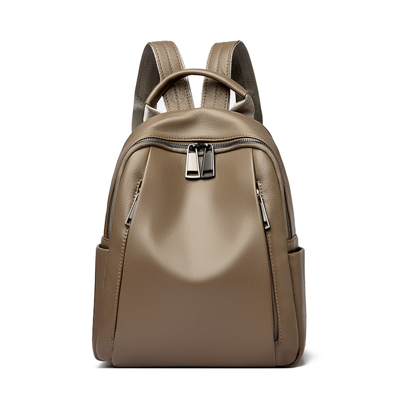 Trendy Cowhide Large Capacity Women’s Backpack