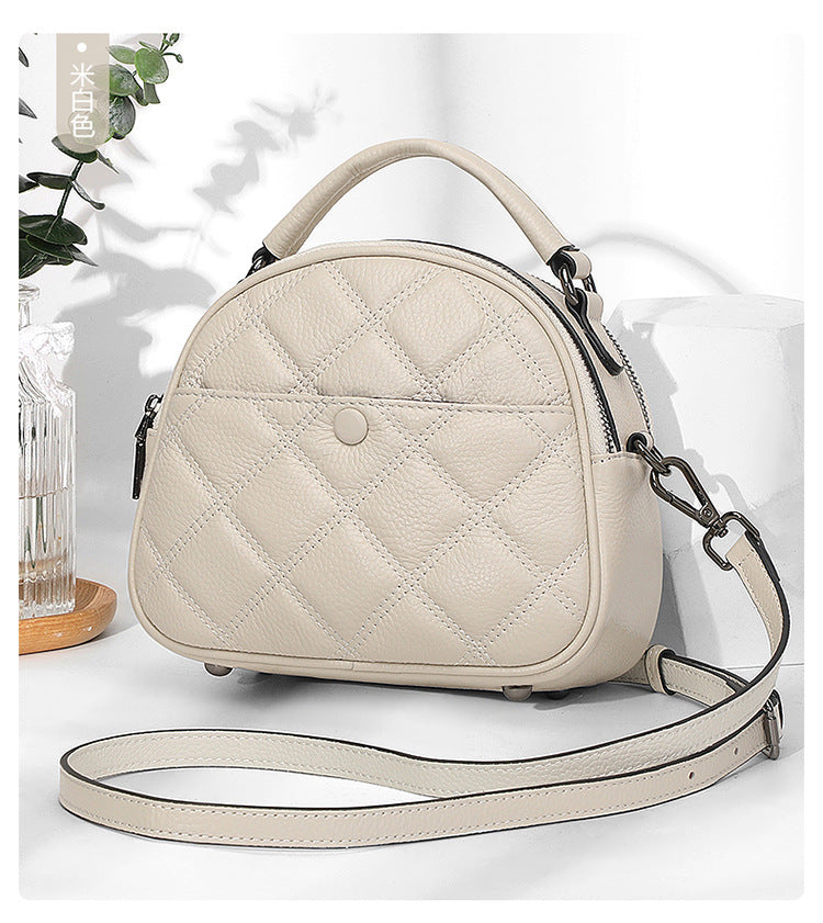 Rhombic Mini Cowhide Women’s Backpack