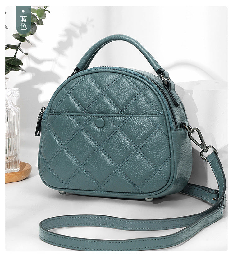 Rhombic Mini Cowhide Women’s Backpack