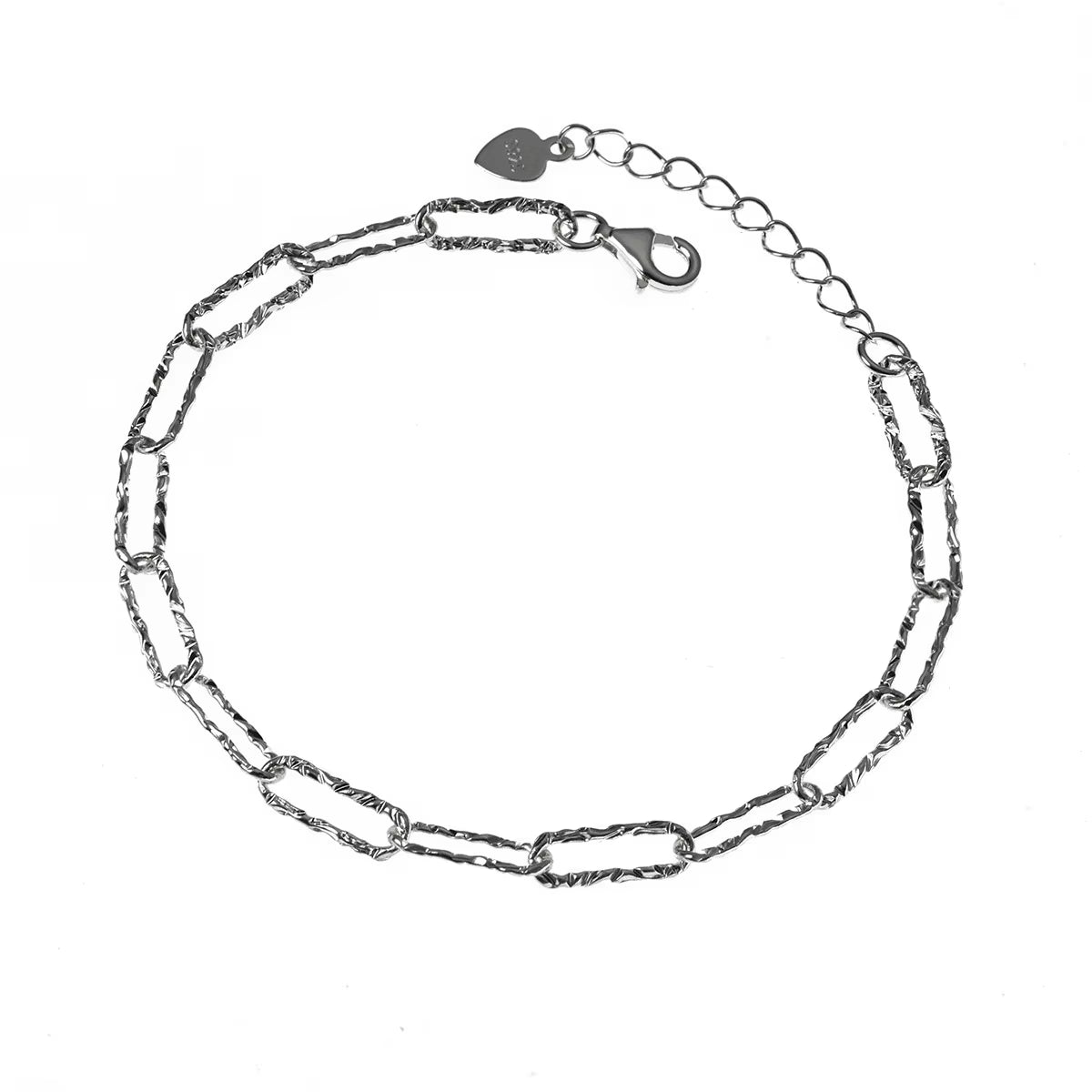 Fashion Minimalist Jewelry 925 Sterling Silver Paper Clip Chain Square Shape Gold Plated Bracelets for Women