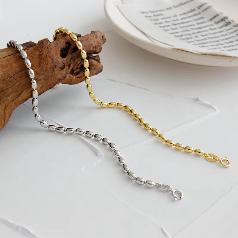 Wholesale 925 Silver Bracelet Women Gold Plated Sterling Silver Small Beads Chain Bracelet Jewelry for Women