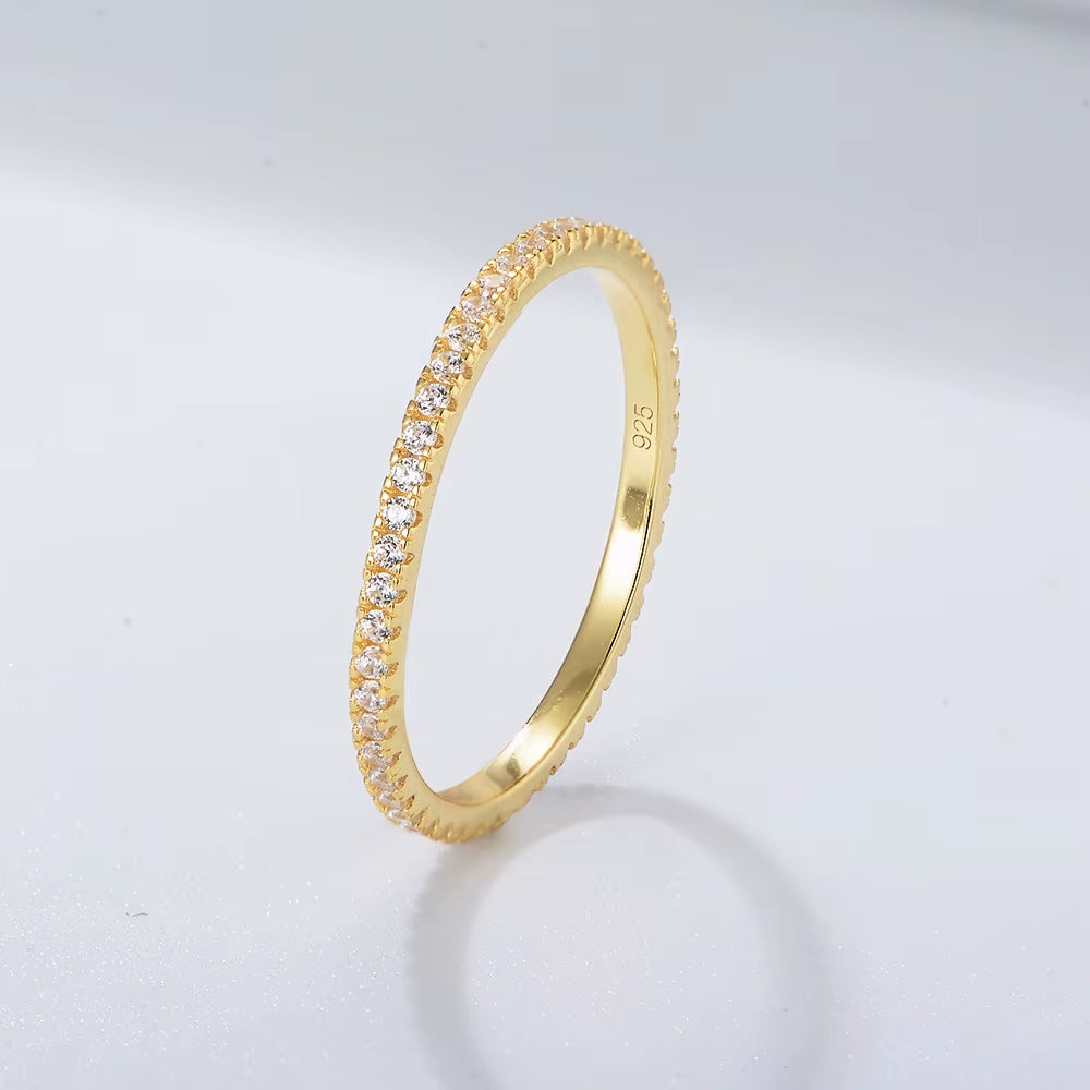Rainbow Zirconia 18K Gold Plated Sterling Silver Ring