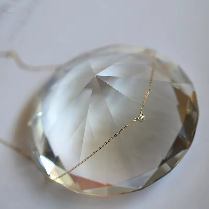 Gold Plated Sterling Silver Heart Diamond Necklace