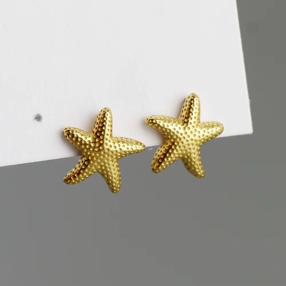 Wholesale Fashion Jewelry Summer Earrings 925 Sterling Silver Sea Star Starfish Earrings for Women Custom Beach Stud Earrings