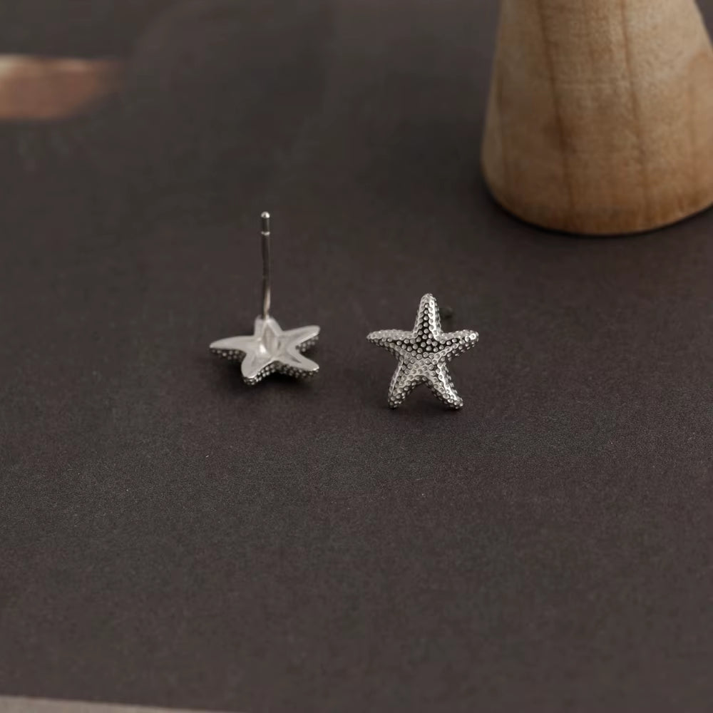 Wholesale Fashion Jewelry Summer Earrings 925 Sterling Silver Sea Star Starfish Earrings for Women Custom Beach Stud Earrings