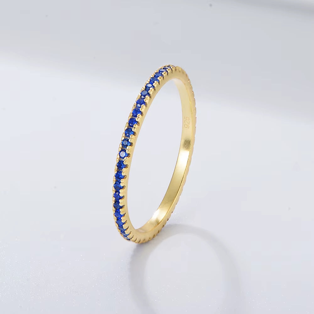 Rainbow Zirconia 18K Gold Plated Sterling Silver Ring