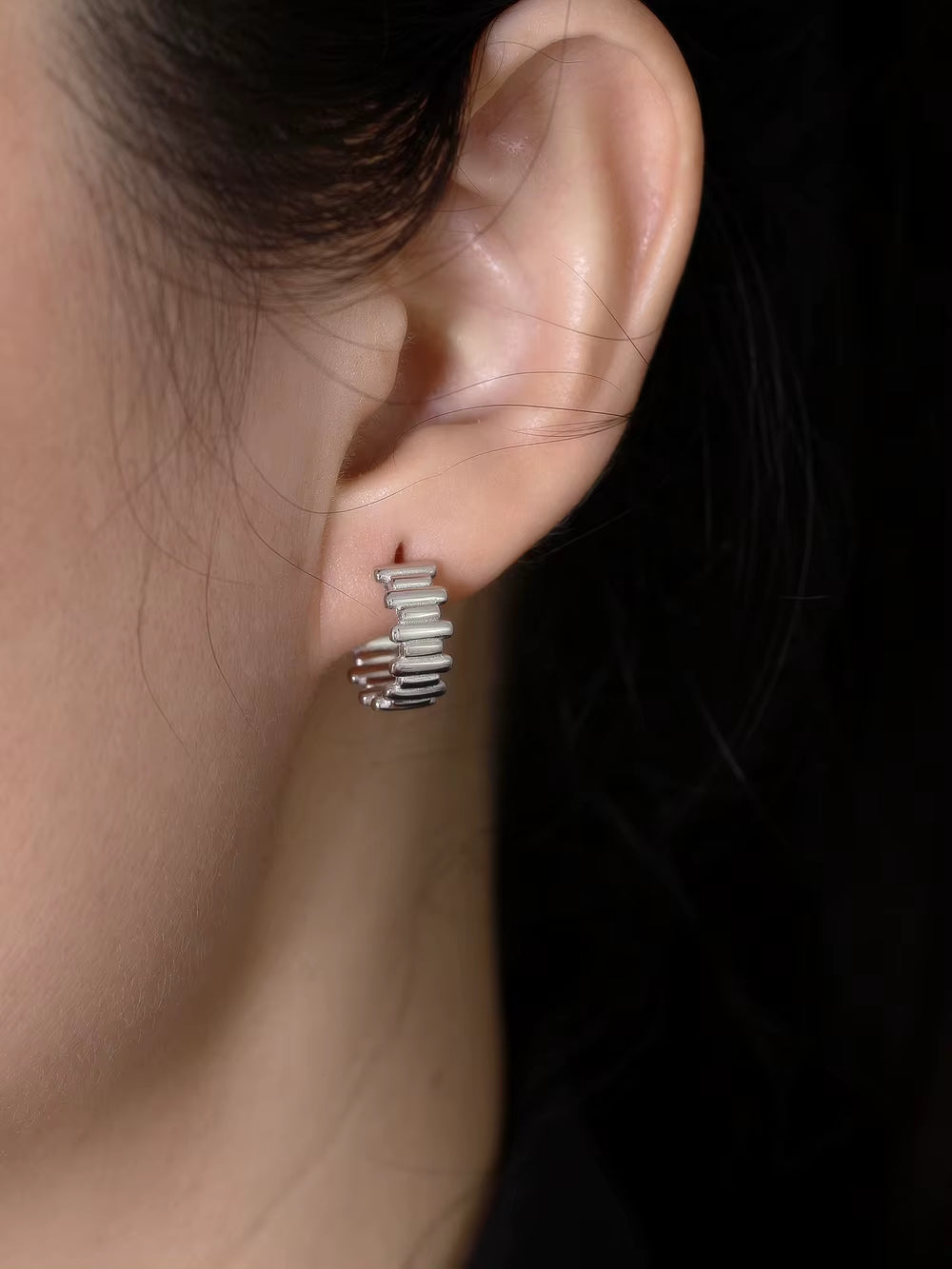 Irregular Line 18K Gold Plated Sterling Silver Stud Earrings