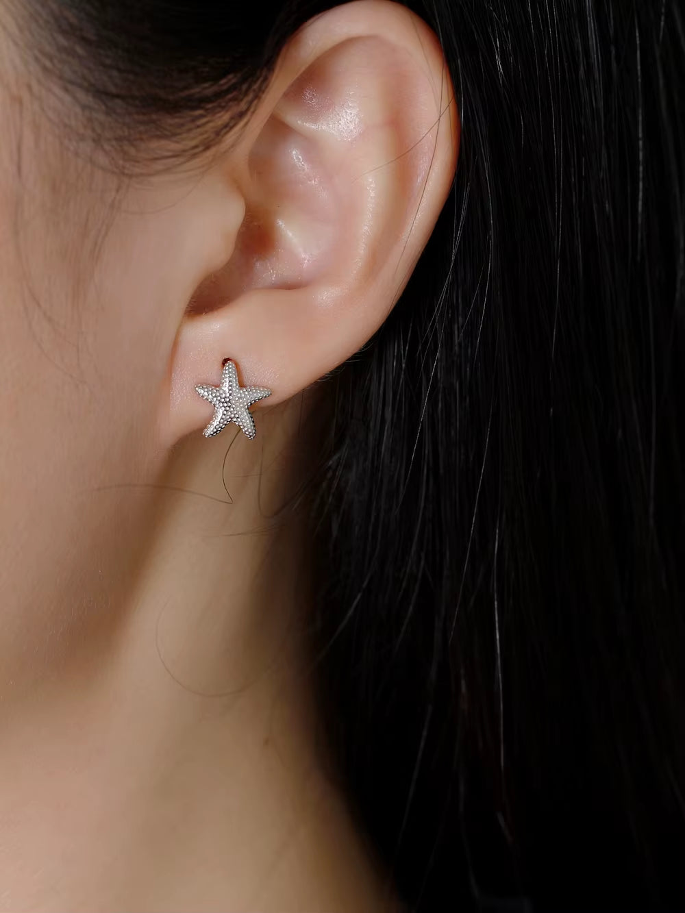 Wholesale Fashion Jewelry Summer Earrings 925 Sterling Silver Sea Star Starfish Earrings for Women Custom Beach Stud Earrings