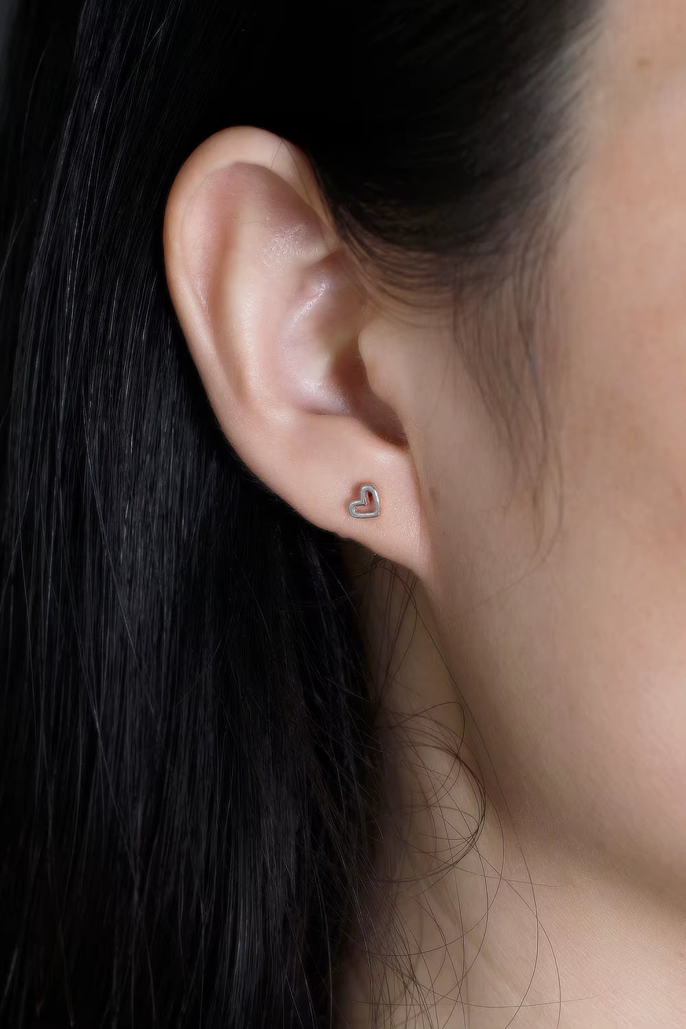 Minimalist Heart Stud Earrings (Gold Plated)