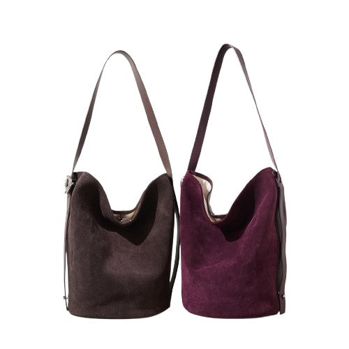 Exquisite Frosted Cowhide Women’s Bucket Bag