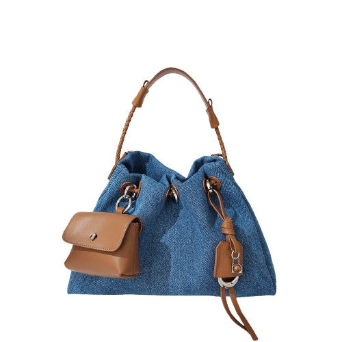 Denim & Leather Women’s Crossbody Bag
