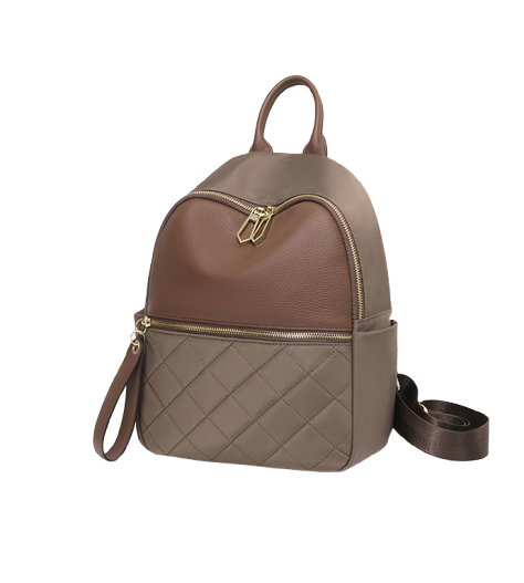 Genuine Leather Diamond Pattern Women’s Backpack