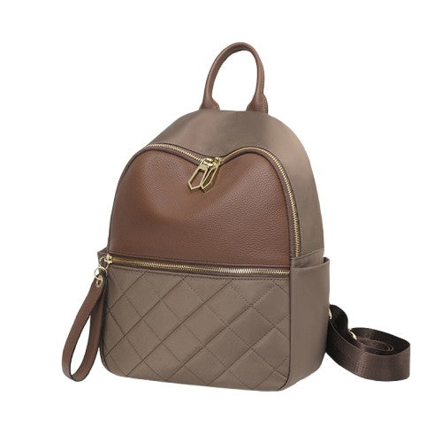 Genuine Leather Diamond Pattern Women’s Backpack