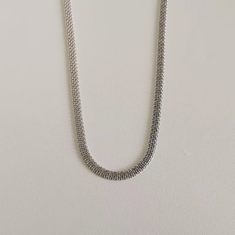 Wholesale 925 Silver Necklace Men and Women 925 Sterling Silver Basic Chain Necklace 18K Gold Plated Versatile Chain Necklaces