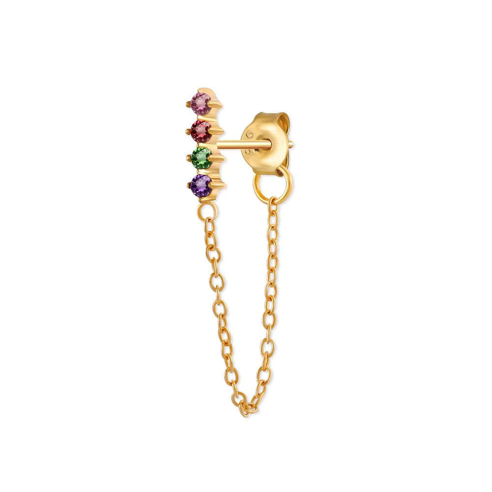 Korean Fashion Jewelry 925 Sterling Silver Long Tassel Earrings Set Snake Sun Flower Star Shape Gold Chain Stud Earrings Women
