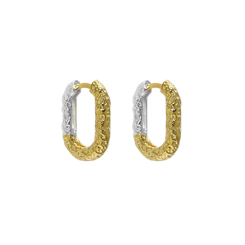 Wholesale Silver Earring Jewelry Women 925 Sterling Silver Huggie Hoop Earrings Double Color Sterling Silver Earring Women