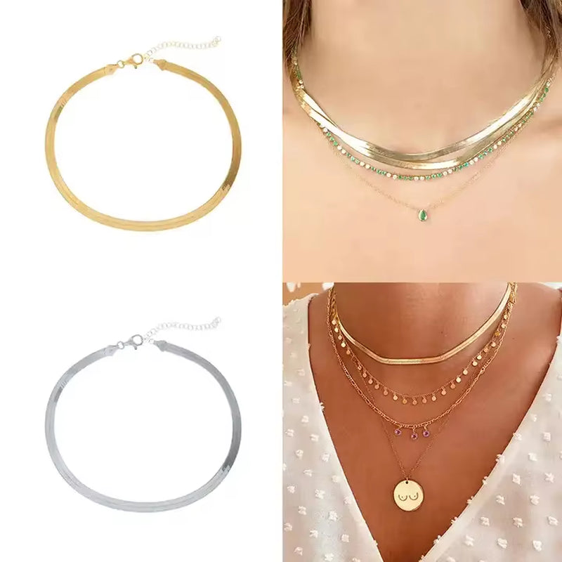 Wholesale 925 Silver Necklace Men and Women 925 Sterling Silver Basic Chain Necklace 18K Gold Plated Versatile Chain Necklaces