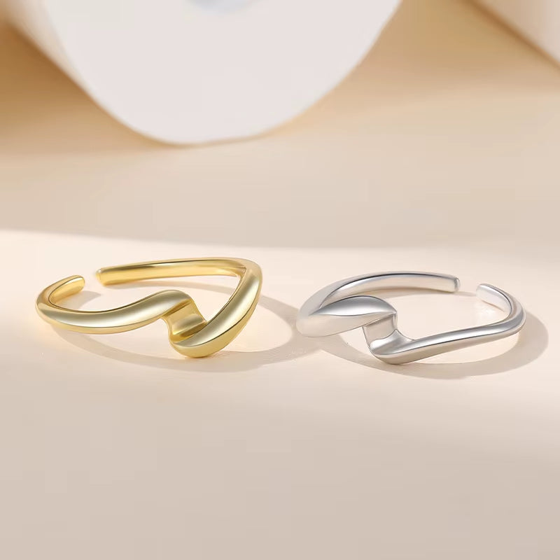Fine Jewelry 925 Sterling Silver Wedding Rings Gold Plated Removable Ring Set 925 Silver Adjustable Rings for Women