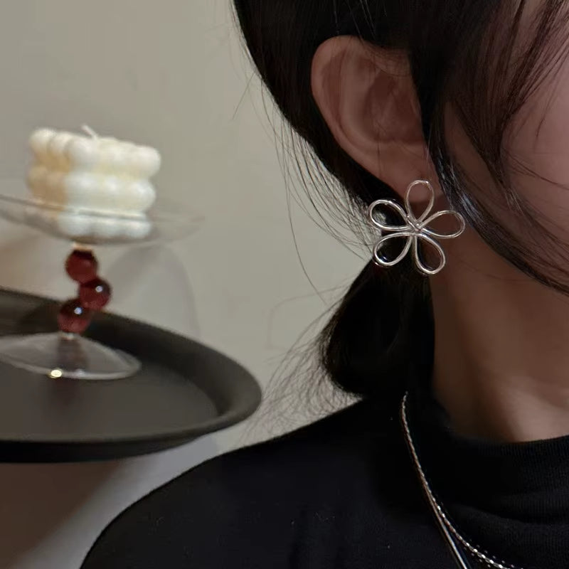High Quality Wholesale Fashion Jewelry 925 Sterling Silver Big Flower Gold Plated Stud Earring Jewelry for Women