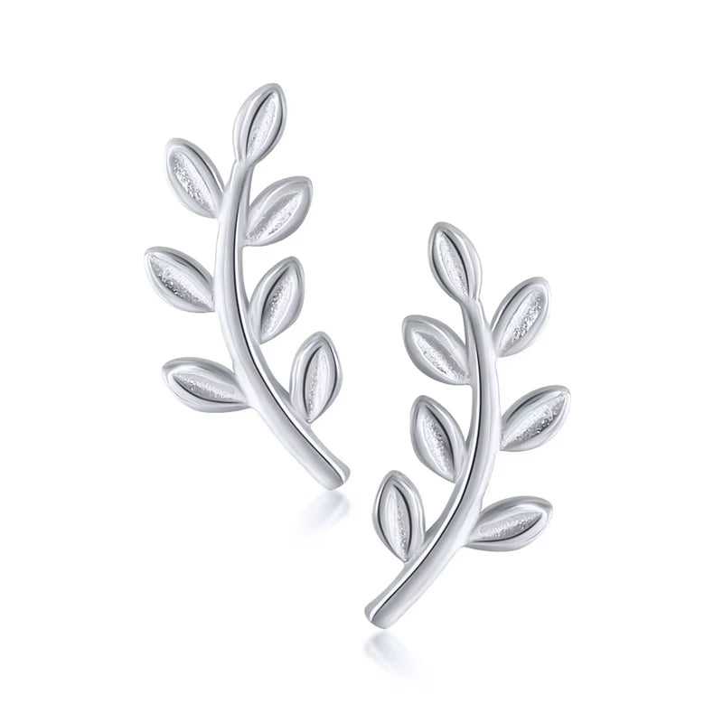2024 NEW Fashion Jewelry 925 Sterling Silver Elegant Earrings Eet Tree Leaf Shape Earrings Bohemian Earrings Trendy for Women