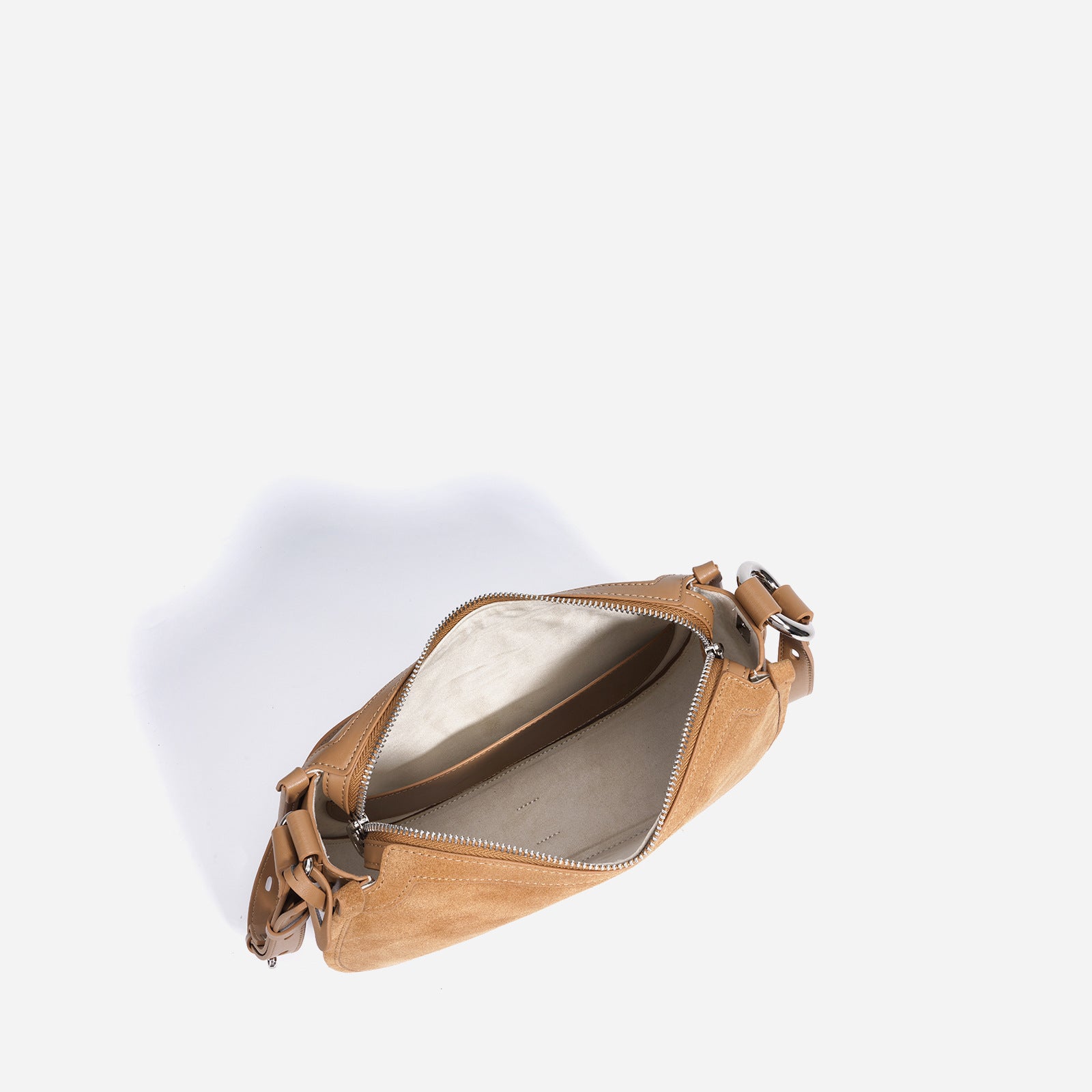 Frosted Leather Crescent Women’s Shoulder Bag