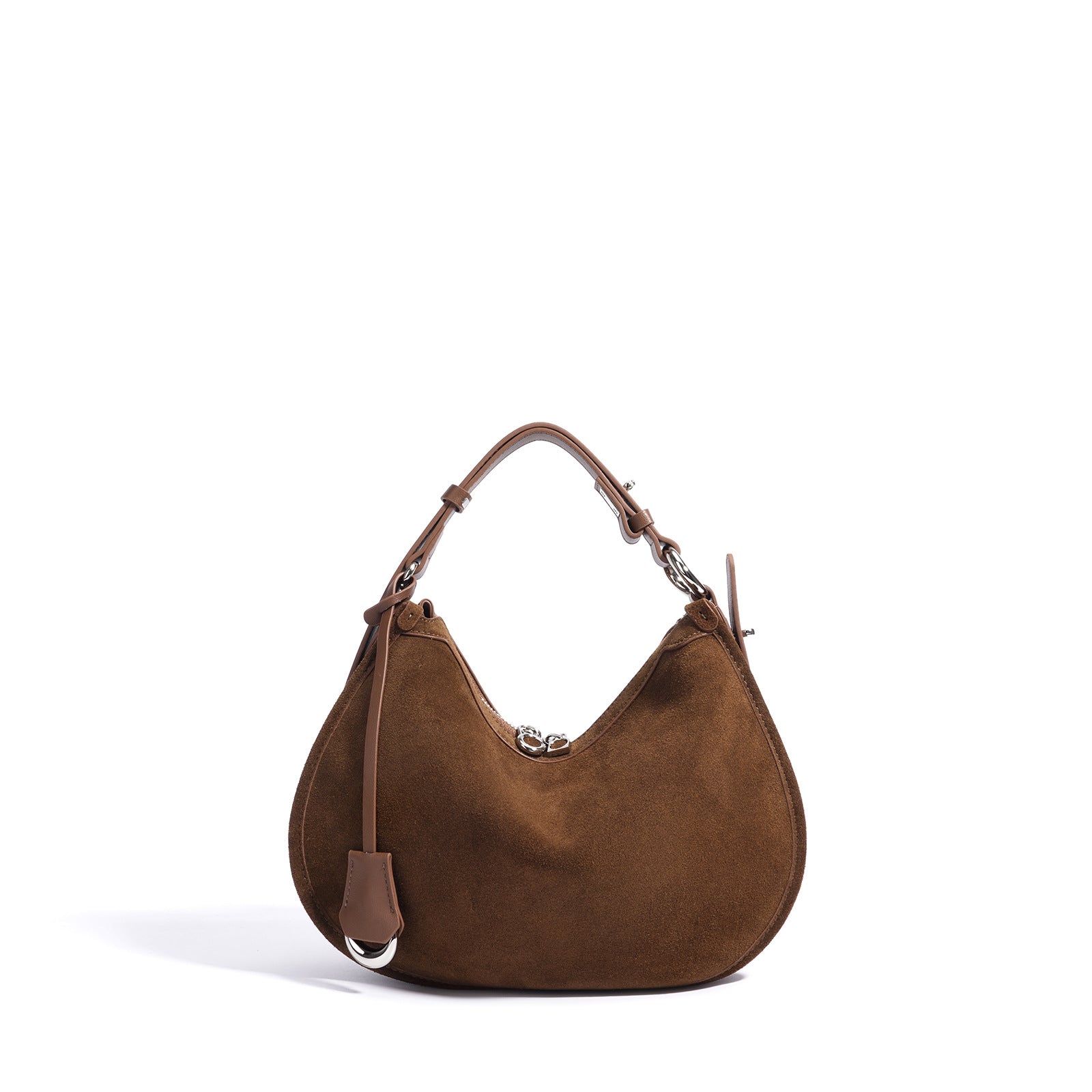 Frosted Leather Crescent Women’s Shoulder Bag