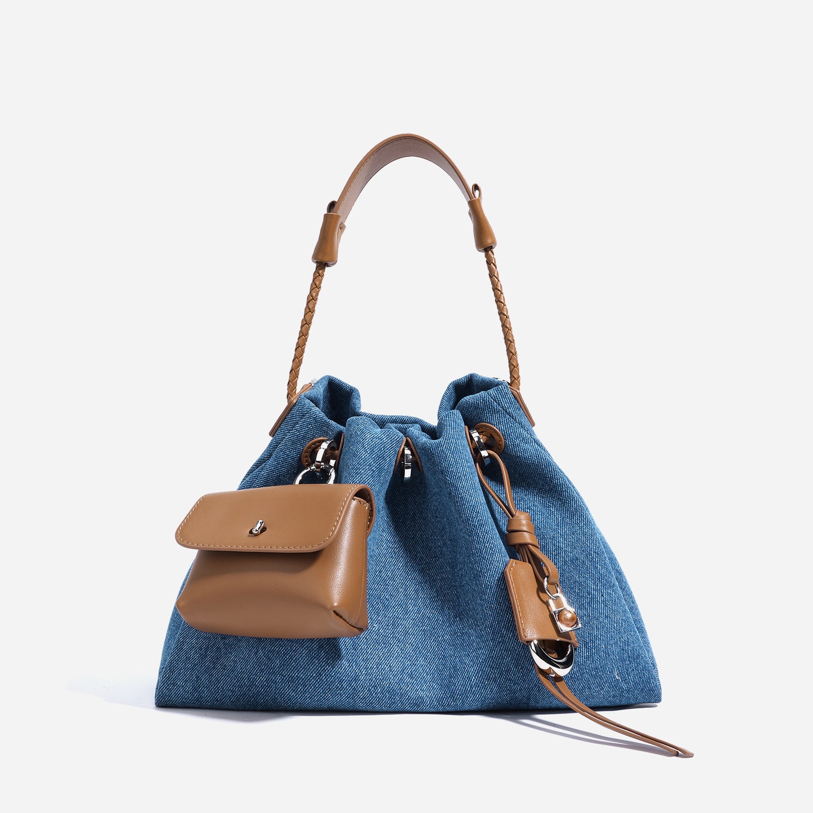 Denim & Leather Women’s Crossbody Bag