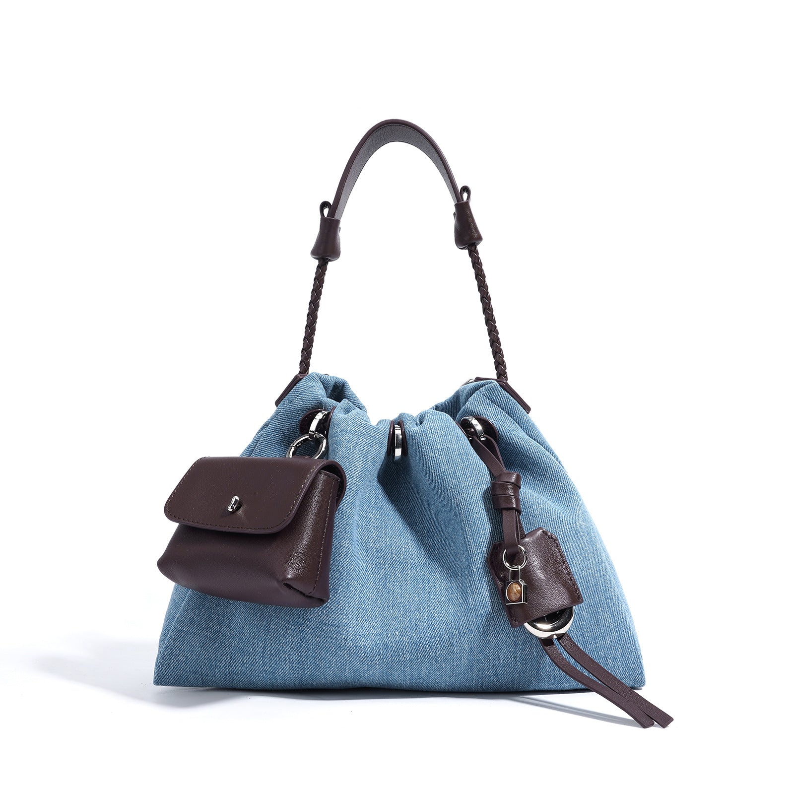 Denim & Leather Women’s Crossbody Bag