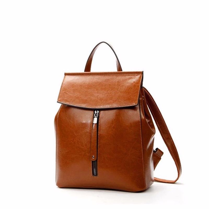 Retro Oil Wax Cowhide Women’s Backpack
