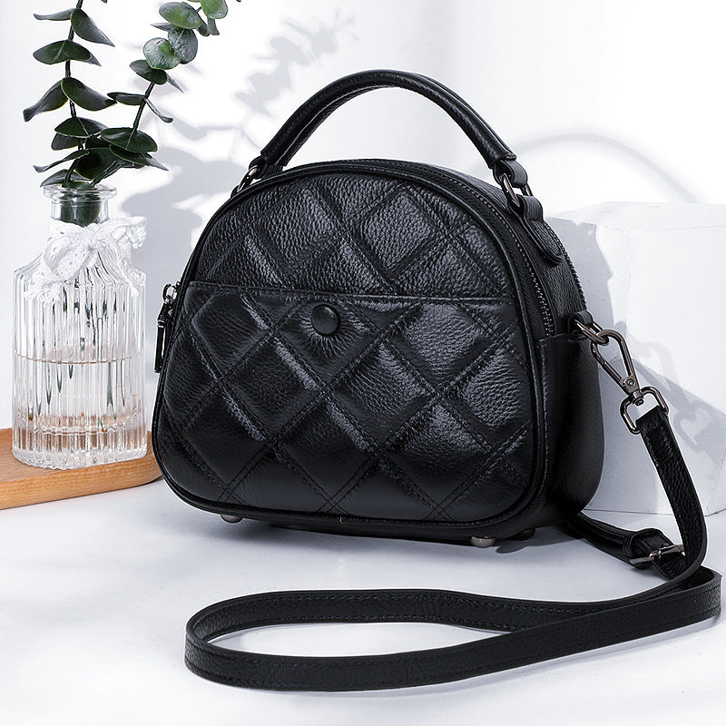 Rhombic Mini Cowhide Women’s Backpack