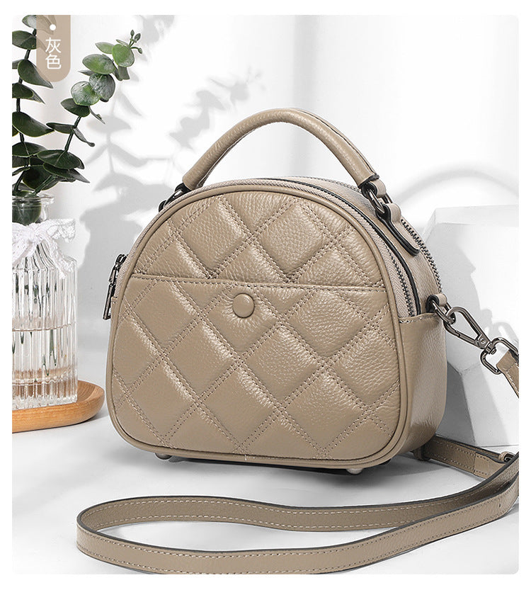 Rhombic Mini Cowhide Women’s Backpack