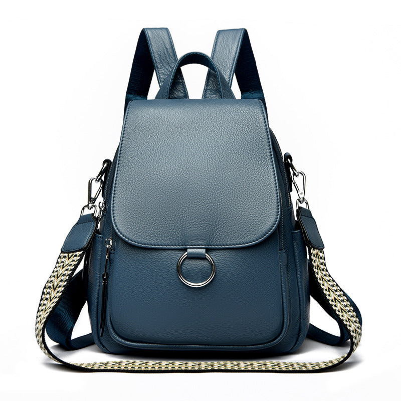 Korean Style Cowhide Anti Theft Women’s Backpack