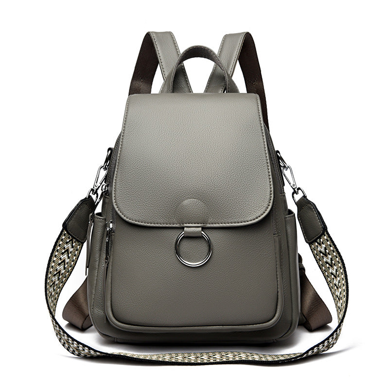 Korean Style Cowhide Anti Theft Women’s Backpack