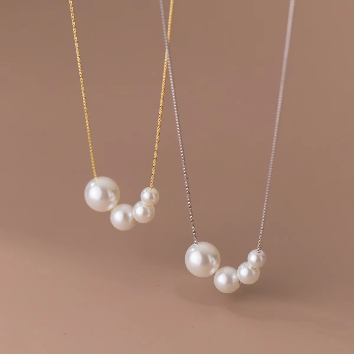 Wholesale Fashion Jewelry 925 Sterling Silver Necklace Pearl Necklace Gold Plated Pearl Pendant Necklaces Women
