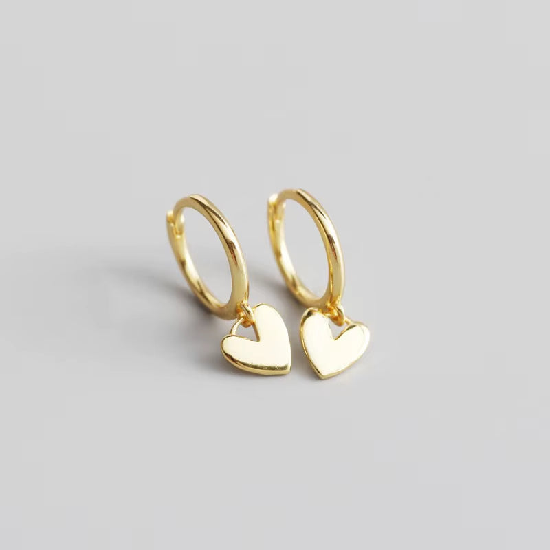 2022 NEW Fashion Earring Charms 925 Sterling Silver Hoop Custom Gold Plated Heart Earrings Wedding Luxury Jewelry Women