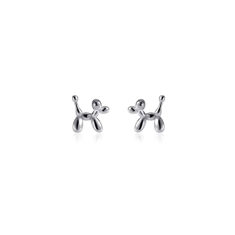 Fashion Jewelry Earring 925 Sterling Silver Small Earrings Animal Dog Doggy Doggie Puppy Gold Plated Stud Earrings Women