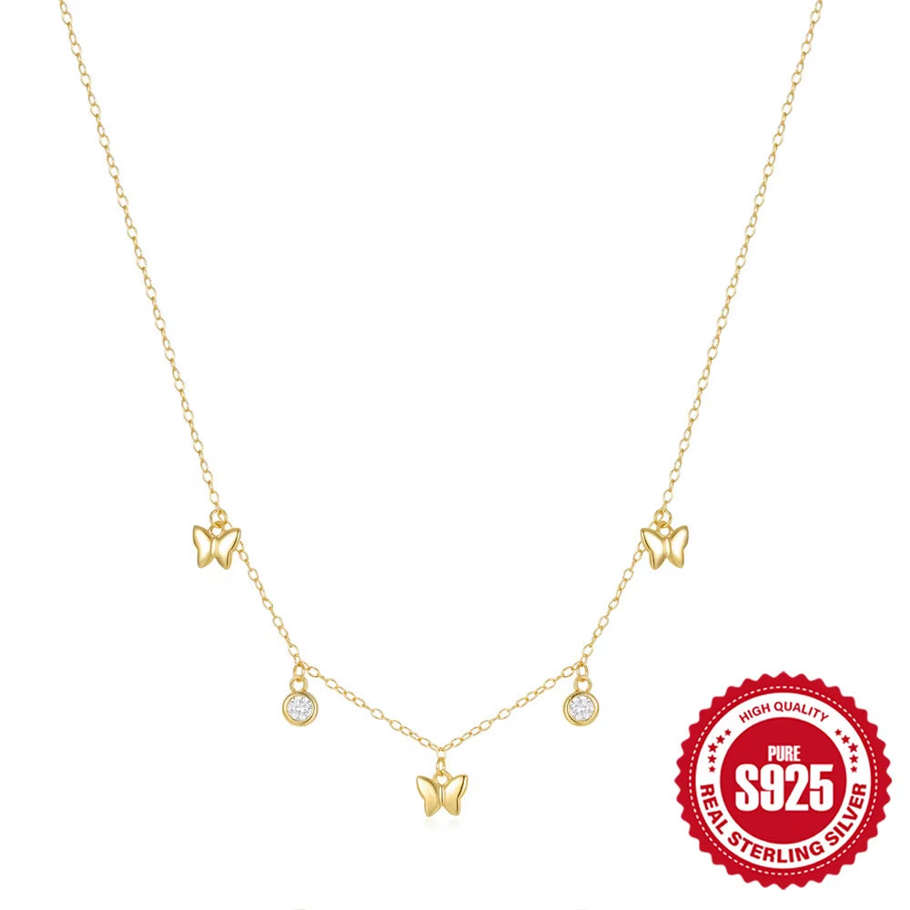 Butterfly Clavicle Necklace (Gold Plated)
