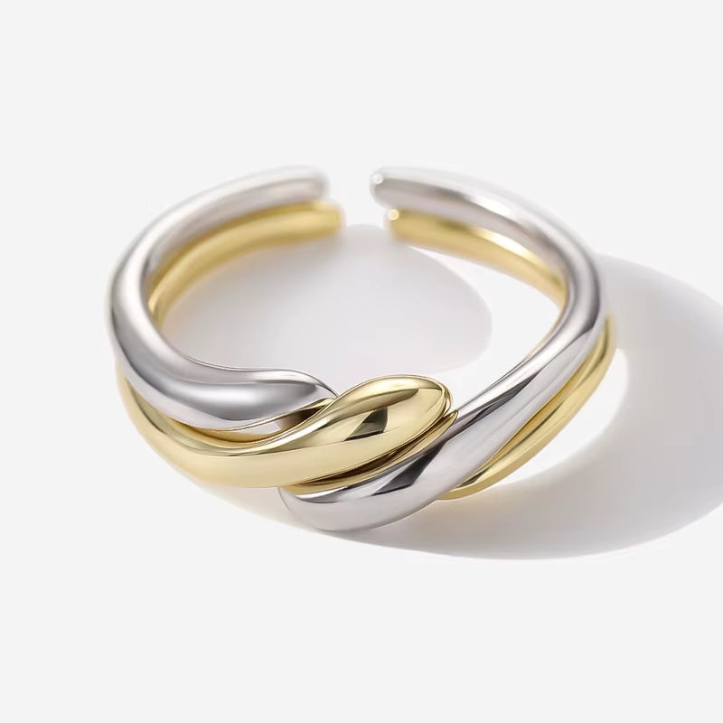 Fine Jewelry 925 Sterling Silver Wedding Rings Gold Plated Removable Ring Set 925 Silver Adjustable Rings for Women