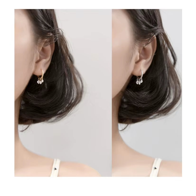 2024 Fine Jewelry Women 925 Sterling Silver Charms Earrings Fashion CZ Diamond Dangle Drop Hoop Earrings Wholesale