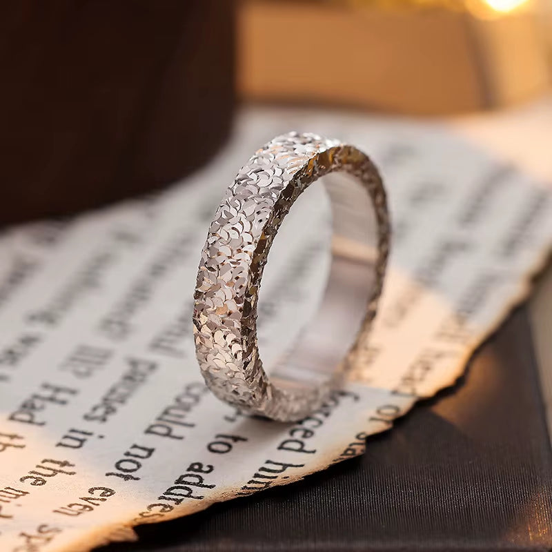 Fine Silver Rings Jewelry Gold Plated 925 Sterling Silver Charms Sparkling Couple Ring Wedding Ring Women and Men