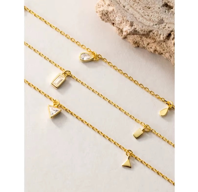 Geometric Charm Necklace (Gold Plated)