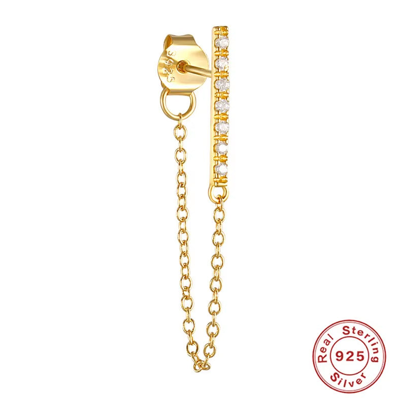 Korean Fashion Jewelry 925 Sterling Silver Long Tassel Earrings Set Snake Sun Flower Star Shape Gold Chain Stud Earrings Women