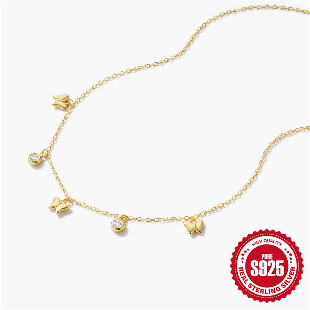 Butterfly Clavicle Necklace (Gold Plated)