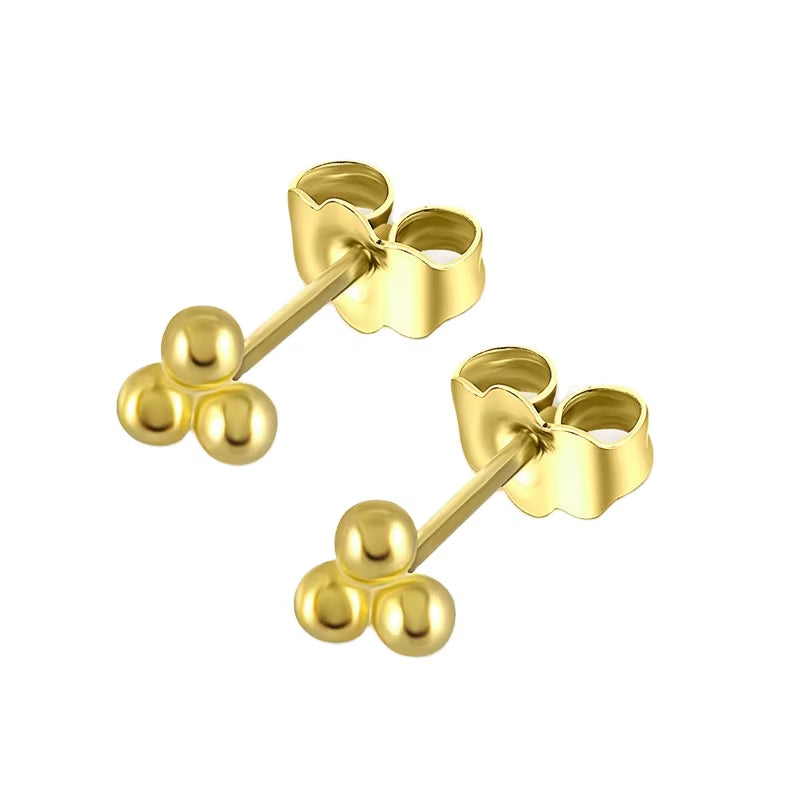 2024 NEW 925 Sterling Silver Minimalist Plain Cute Ball Bead Stud Earrings Jewelry for Women