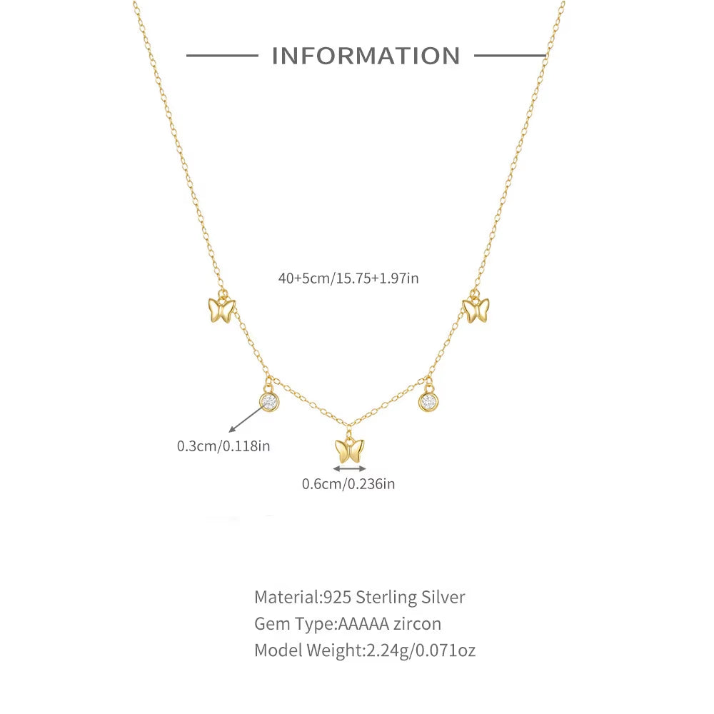 Butterfly Clavicle Necklace (Gold Plated)