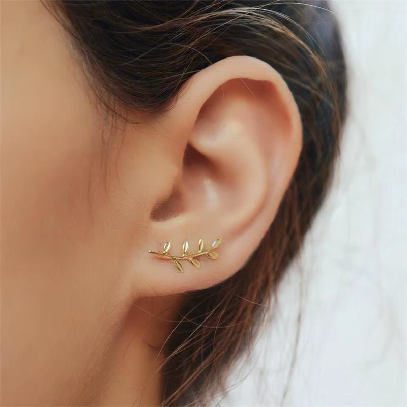 2024 NEW Fashion Jewelry 925 Sterling Silver Elegant Earrings Eet Tree Leaf Shape Earrings Bohemian Earrings Trendy for Women