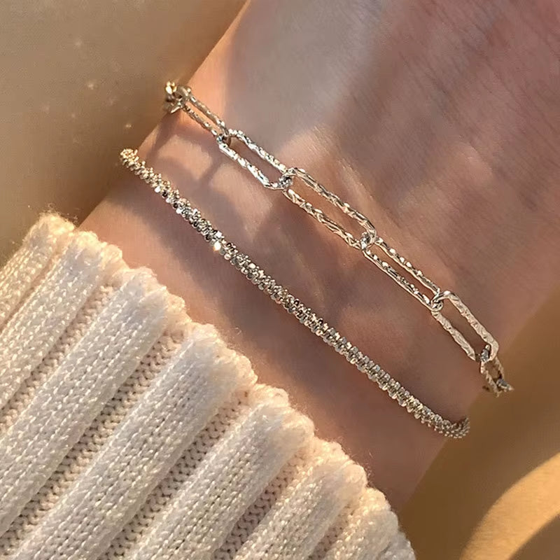 Wholesale 925 Silver Bracelet Women 925 Sterling Silver Luxury 18K Gold Plated Chain Bracelet Zircon Bracelet Jewelry Women