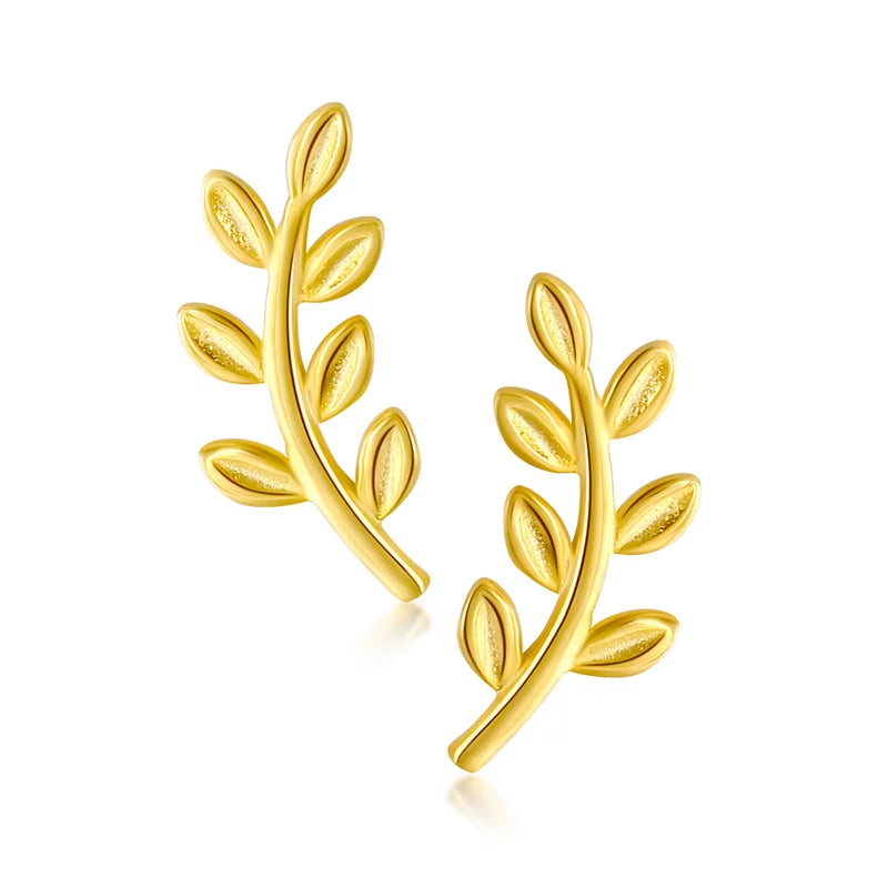 2024 NEW Fashion Jewelry 925 Sterling Silver Elegant Earrings Eet Tree Leaf Shape Earrings Bohemian Earrings Trendy for Women